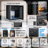 Bonsaii 1.8 Cubic Feet Security Home Safe with Digital Keypad & Fireproof Bag, Fire-Resistant Security Box for Jewelry, Cash, Guns | Fireproof Document Safe (14.2"x12.99"x19.7")